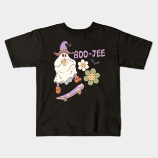 Spooky Season Cute Ghost Halloween Costume Boujee Boo Jee Kids T-Shirt